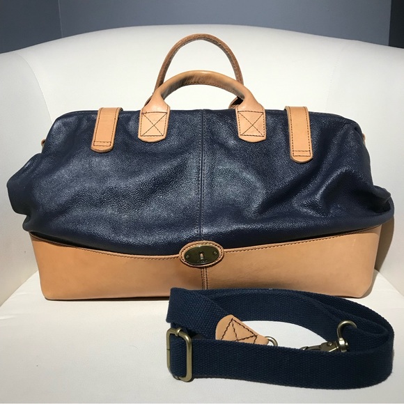 Fossil leather weekender bag - Picture 3 of 5